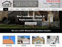 Tablet Screenshot of lanescontracting.com
